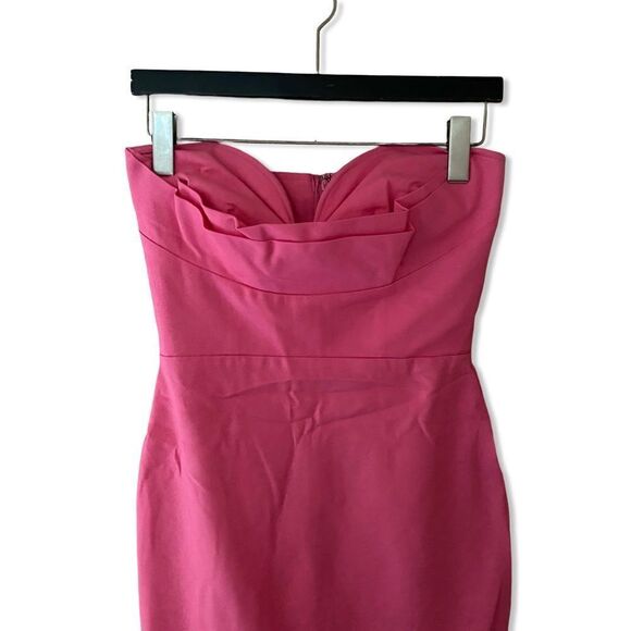 More To Come Sophia Midi Dress pink strapless sheath stretch Revolve new - Picture 5 of 10